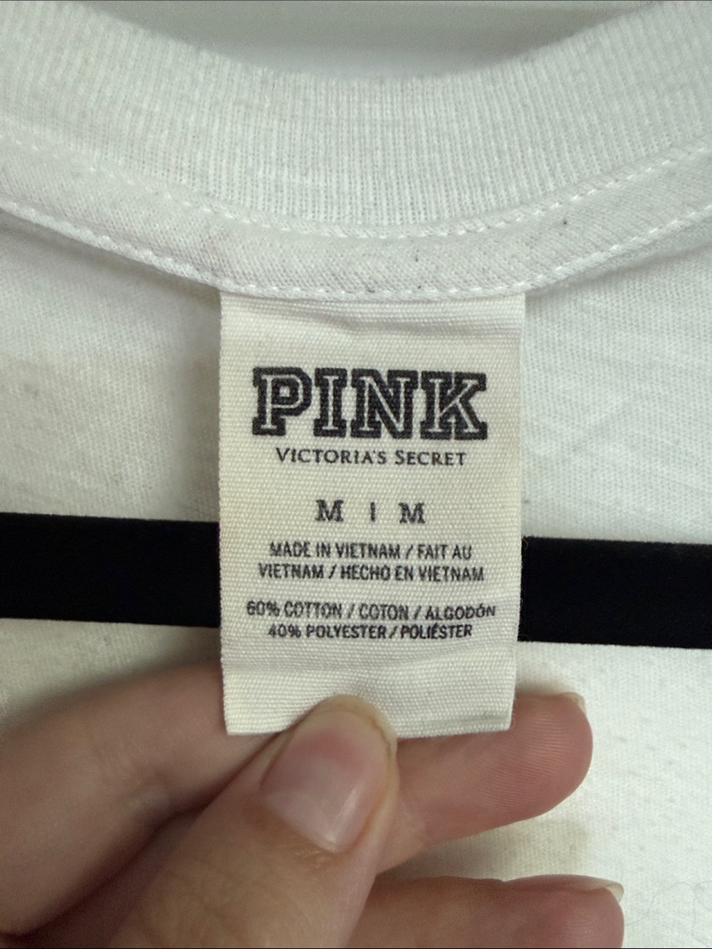 Vintage Y2K Victoria's Secret PINK White Tee with Pink Sequin Accent - Picture 2 of 7